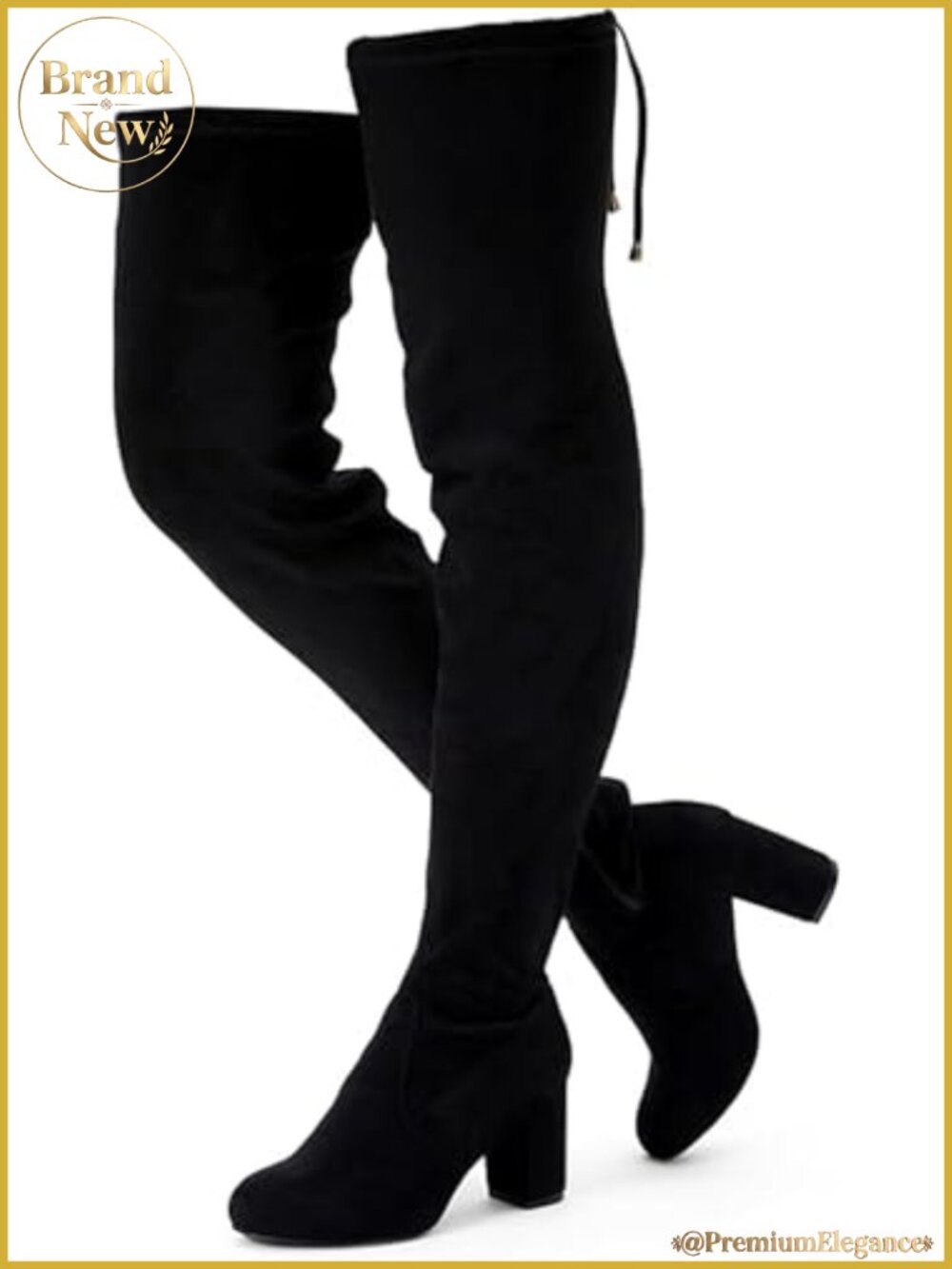 Over the Knee Thigh High Faux Suede Block Heel Boots